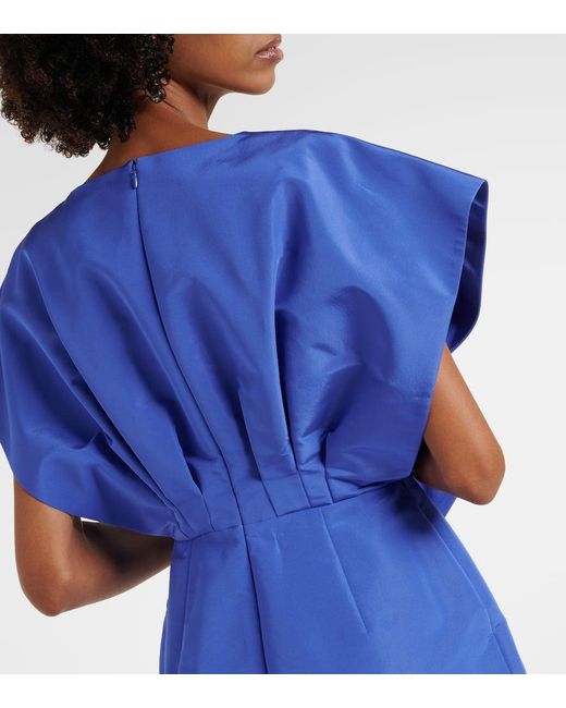 Carolina Herrera Blue Bow-Detail Silk Faille Gown