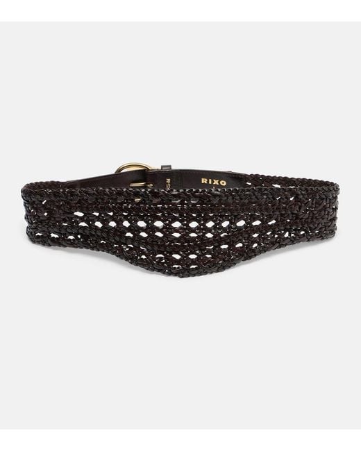 Rixo Black Roxelle Woven Leather Belt