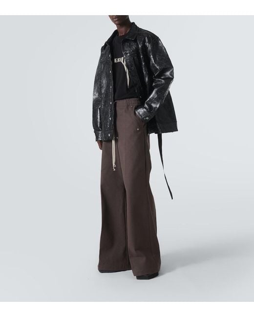 Rick Owens Black Coated Denim Jacket for men