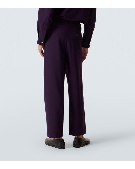 Bode Purple Astor Wool Wide-Leg Pants for men