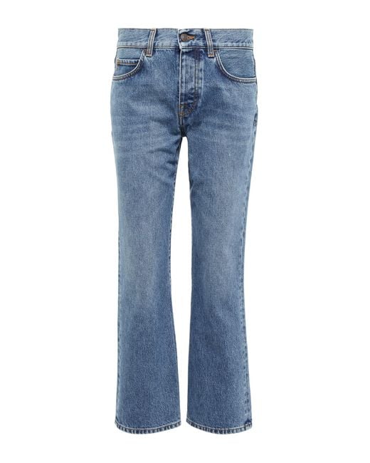 The Row Denim Goldin Mid-rise Cropped Jeans in Indigo (Blue) | Lyst