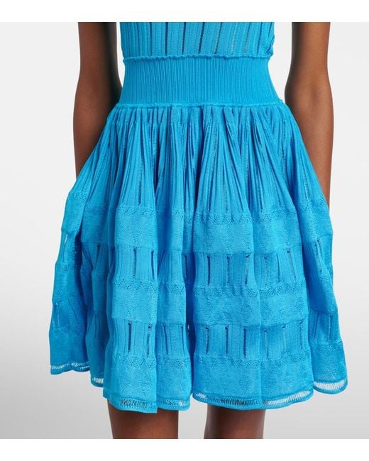 Alaïa Blue Knitted Minidress
