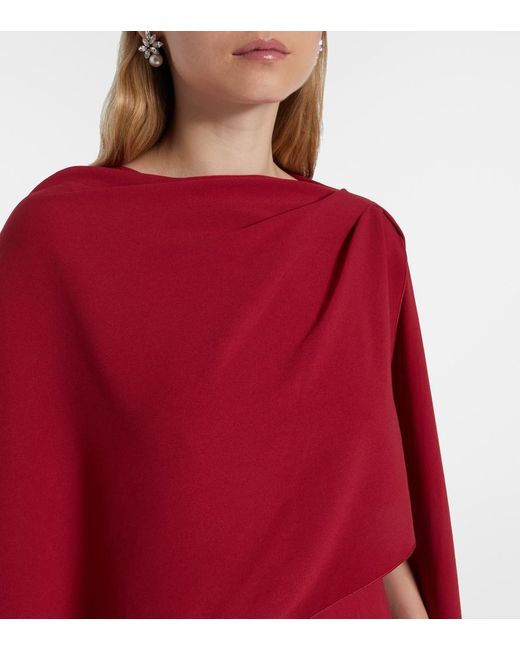 Roksanda Red Demetria Caped Crepe Gown