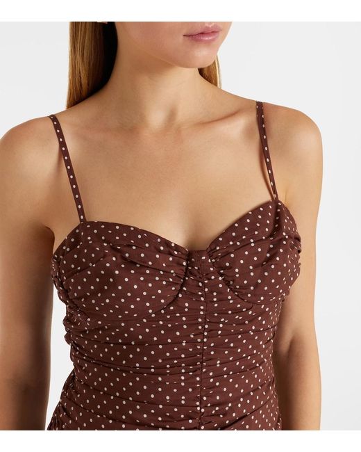 Posse Brown Edie Polka-Dot Maxi Dress