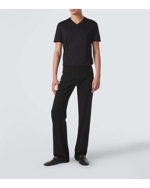 Gucci Black Wool Straight Pants for men