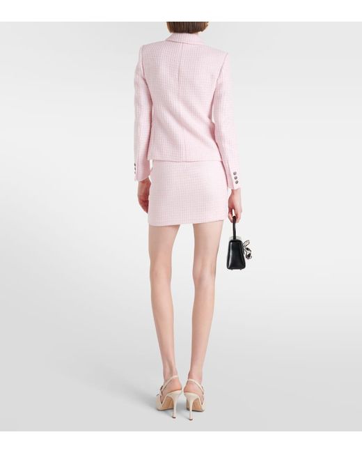 Alessandra Rich Pink Jacke aus Tweed mit Pailletten