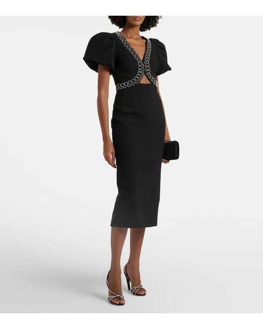 Rebecca Vallance Black Nyx Cutout Embellished Cocktail Dress