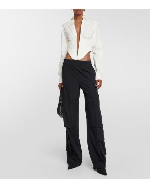 Dion Lee White Corset Cotton-Blend Top