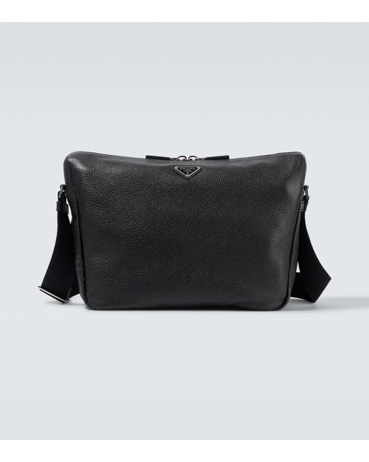 Prada Black Leather Shoulder Bag for men