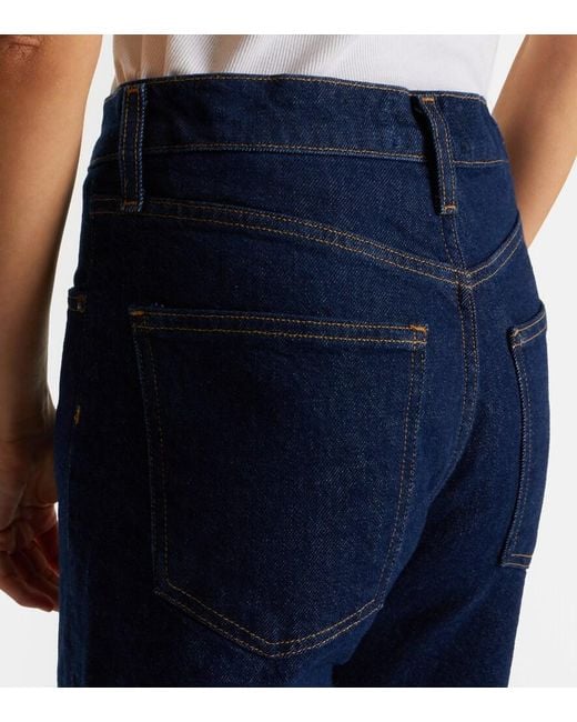 Agolde Blue Harper Mid-Rise Straight Jeans