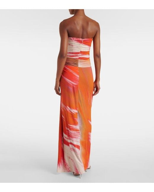 Jonathan Simkhai Red Emma Printed Jersey Maxi Dress