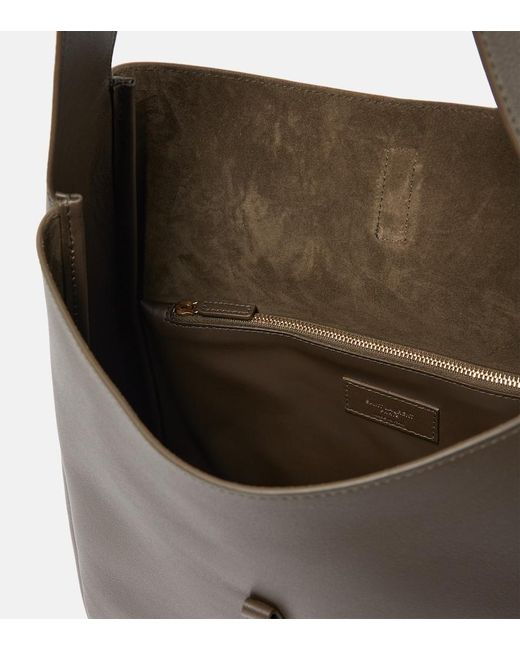 Saint Laurent Brown Le 5 A 7 Large Leather Shoulder Bag