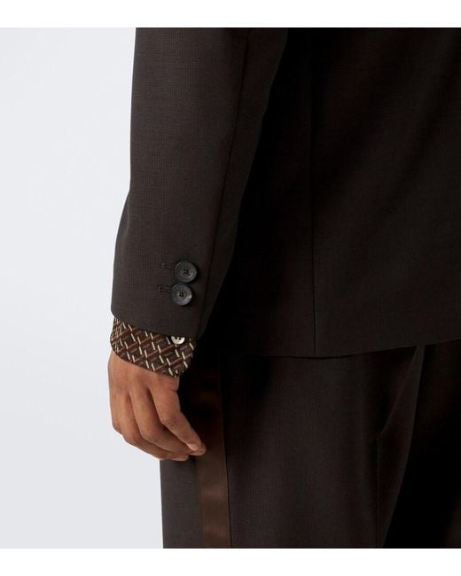Wales Bonner Black Atto Satin-Trimmed Virgin Wool Blazer for men