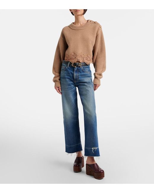 Chloé Brown Maxime Leather Wedges