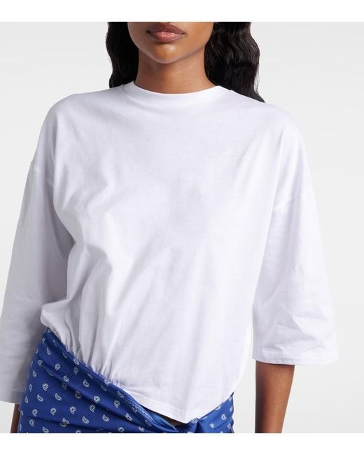 Christopher Esber White Silk-Trimmed Cotton Beach Cover-Up