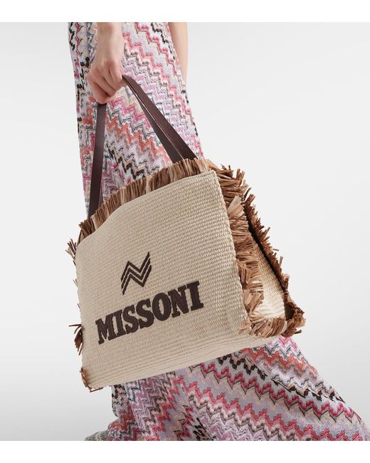 Missoni Natural Logo Medium Tote Bag