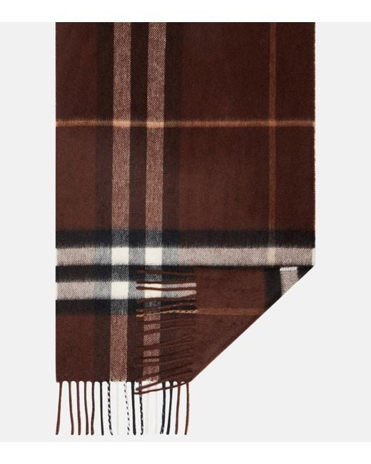Burberry Brown Check Cashmere Scarf