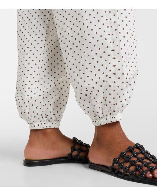 Posse White Evie Polka-Dot Balloon Pants