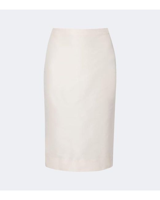 Gucci White Silk Faille Pencil Skirt