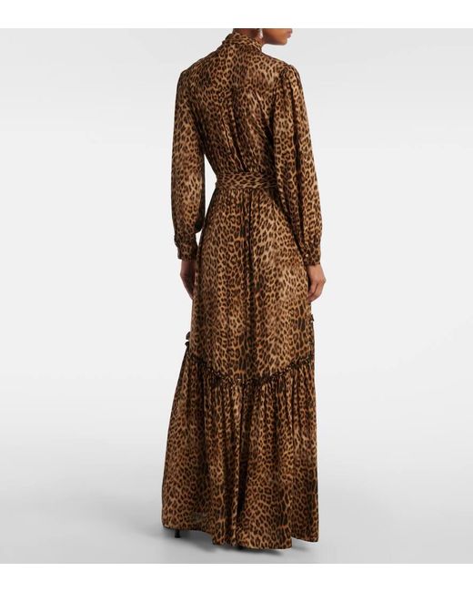 Abito Lungo Skylar Con Stampa Leopardata di Melissa Odabash in Brown