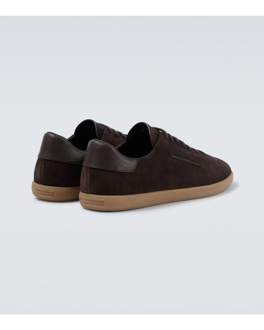 Zegna Brown 232 Suede Sneakers for men