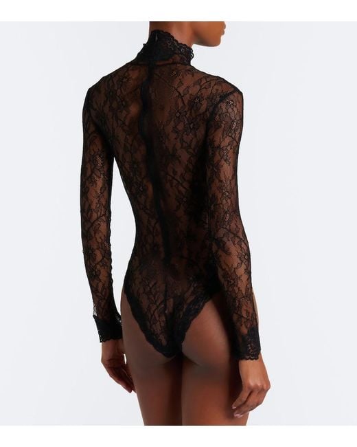 Valentino Gray Lace Bodysuit