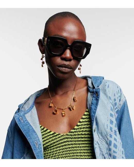 Loewe Black Anagram Square Sunglasses