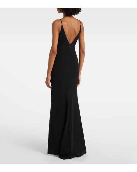 Elie Saab Black Embellished Bow-Detail Cady Gown