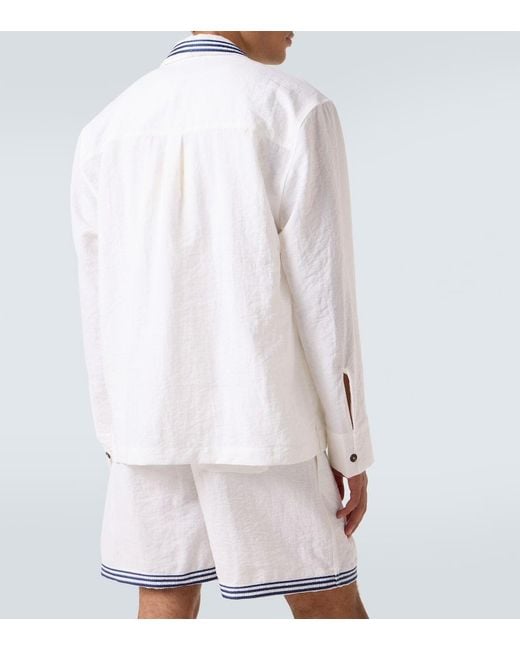 Sobrecamisa Bordada Commas de hombre de color White