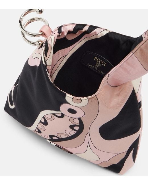 Emilio Pucci Pink Emilio Orchidee Silk Twill Top-Handle Bag