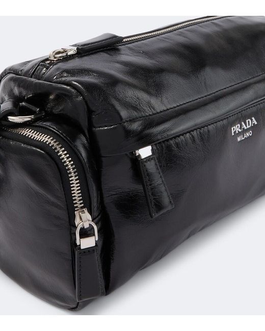 Prada Black Leather Shoulder Bag for men
