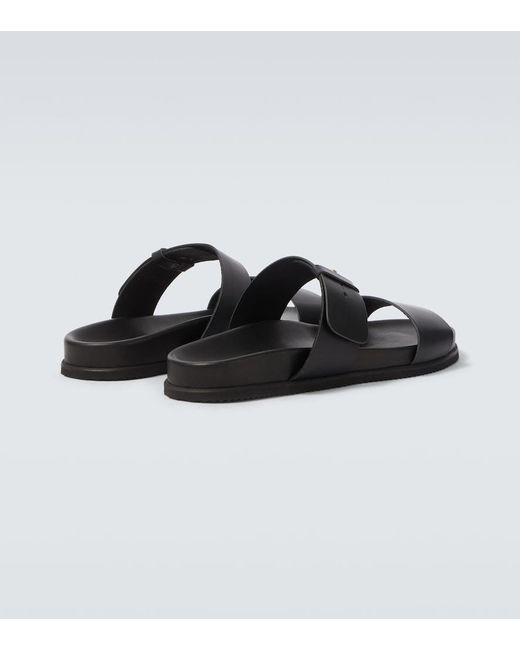 Ancient Greek Sandals Black Kimon Leather Sandals for men