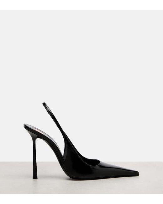 Saint Laurent Black Vendome 110 Leather Slingback Pumps