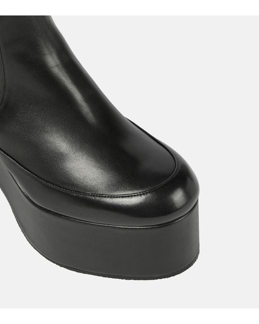 Dries Van Noten Black Leather Platform Ankle Boots