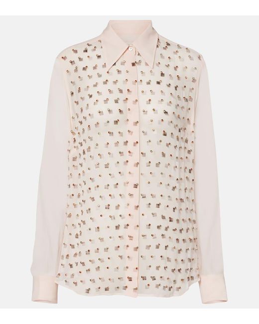 Dries Van Noten Natural Hemd Mit Kristallen