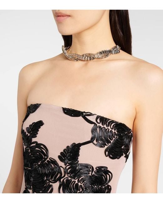 ROTATE BIRGER CHRISTENSEN White Bedruckte Robe Mit Mesh