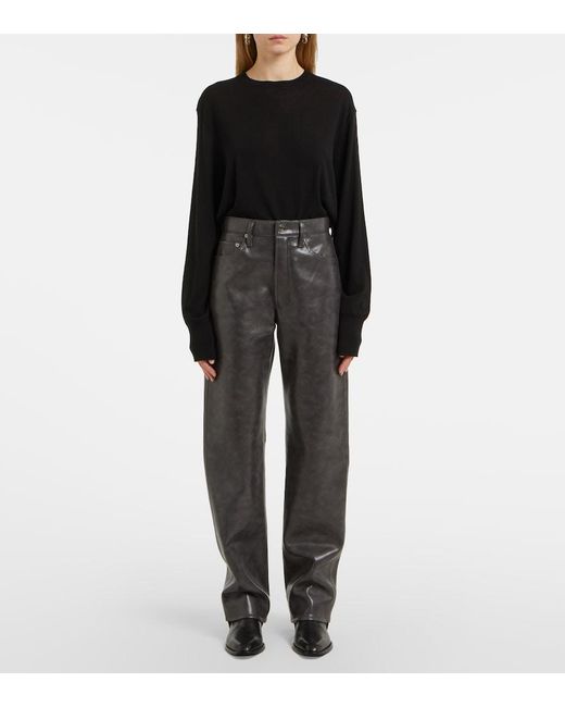 Agolde Gray Kelly High-Rise Pants