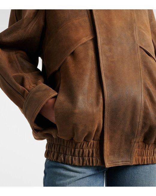 Nour Hammour Brown Ariste Leather Jacket