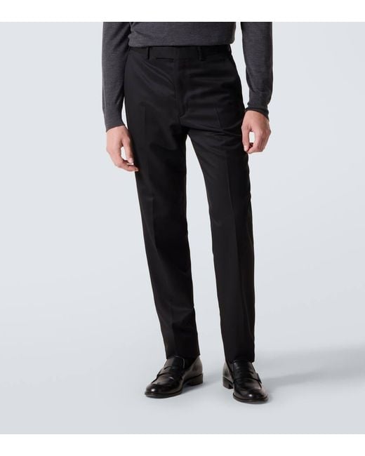 Zegna Black Wool And Mohair Suit for men