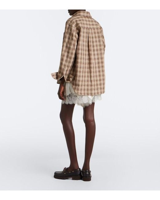 Citizens of Humanity White Lace-Trimmed Satin Shorts
