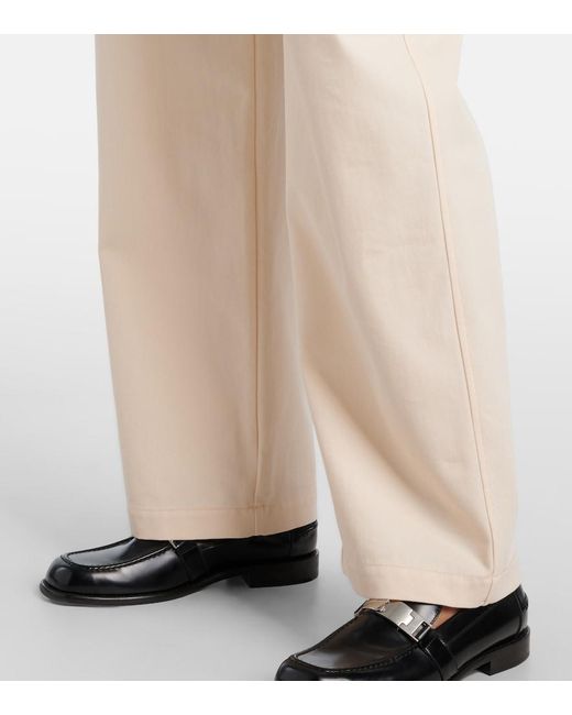 Burberry Natural Cotton Gabardine Tapered Pants