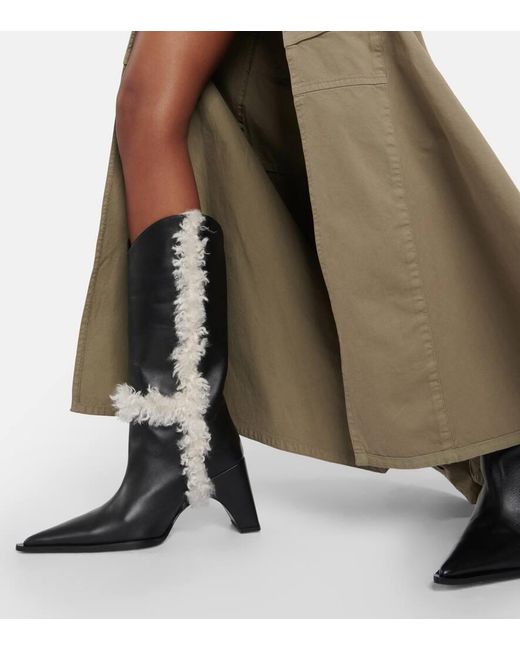 Botas Altas Bridge De Borrego Sintetico Coperni de color Black