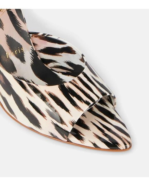 Christian Louboutin White Miss Z 100 Patent Leather Mules