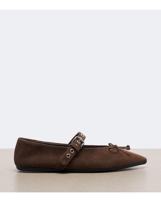 Miu Miu Brown Suede Ballet Flats