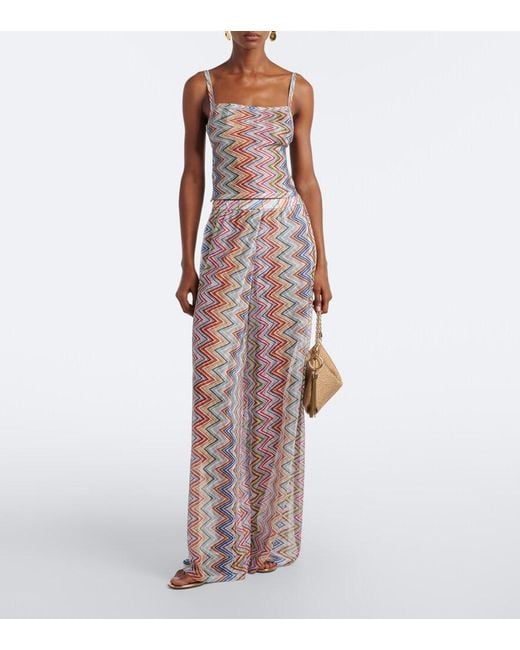 Missoni Blue Zigzag Open-Back Top