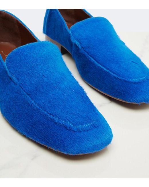 Dries Van Noten Blue Calf Hair Loafers