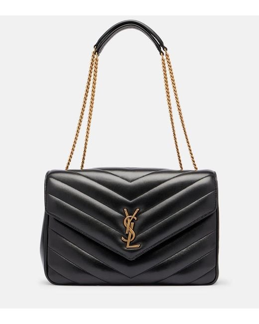 Bolso Al Hombro Loulou Large De Piel Saint Laurent de color Black