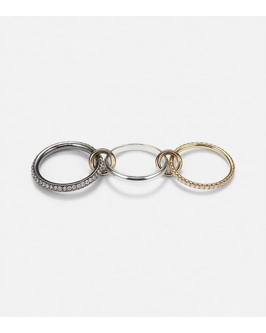 Spinelli Kilcollin Metallic Scorpio 18kt Gold Linked Rings With Diamonds