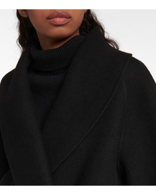 The Row Black Polli Wool-Blend Coat
