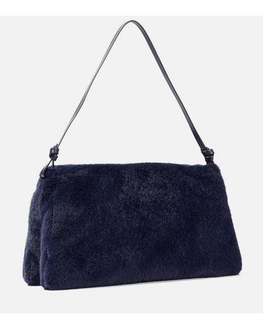 Staud Blue Schultertasche Vivi Aus Velourslederimitat